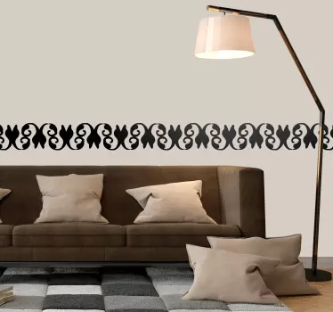 Frise murale adhésive feuilles style gothique - TenStickers