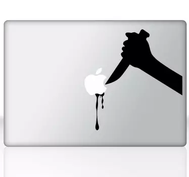 Sticker mac apple couteau pomme - TenStickers