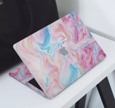 Autocollant MacBook marbre liquide rose - TenStickers