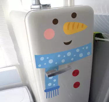 Sticker Noel Maison Bonhomme de Neige Frigorifique - TenStickers