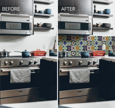 Sticker carrelage motifs multicolores - TenStickers
