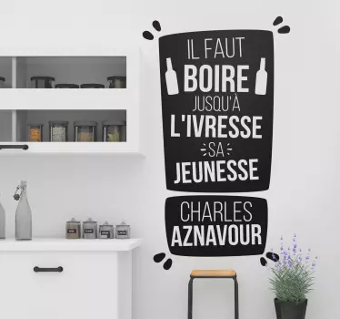 Sticker Mural Citation Charles Aznavour - TenStickers