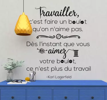 Sticker Mural Citation Inspirante Lagerfeld - TenStickers