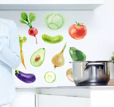 Sticker cuisine de fruits et légumes - TenStickers