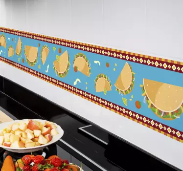 Sticker Mural Dessins de Tacos - TenStickers