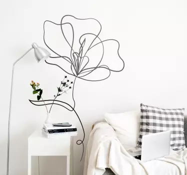 Sticker mural salon moderne fleur ornementale - TenStickers