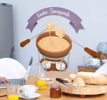 Sticker Mural Fondue Savoyarde - TenStickers