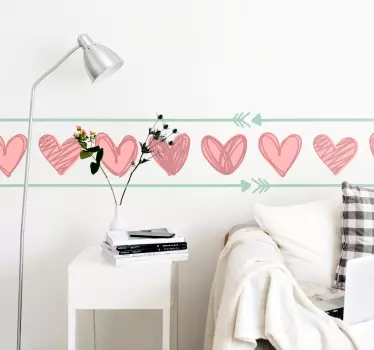 Sticker Mural Frise Saint Valentin - TenStickers