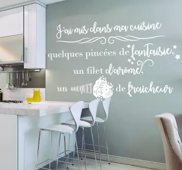 Sticker cuisine j'ai mis dans ma cuisine - TenStickers