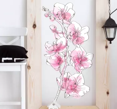 Sticker Mural Orchidées Aquarellées - TenStickers