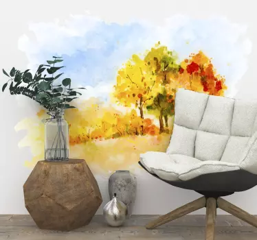 Sticker mural nature paysage d'automne - TenStickers