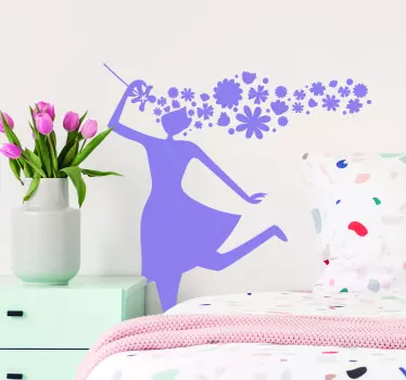 Sticker Silhouette Silhouette femme printanière - TenStickers
