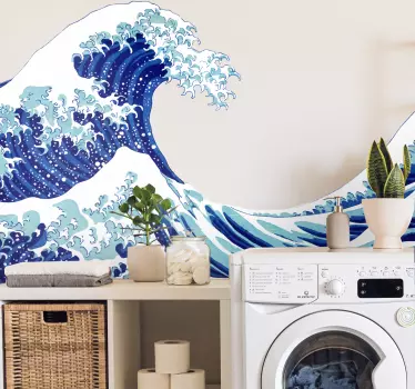Sticker Thème Marin Vague Kanagawa motif Japonais - TenStickers
