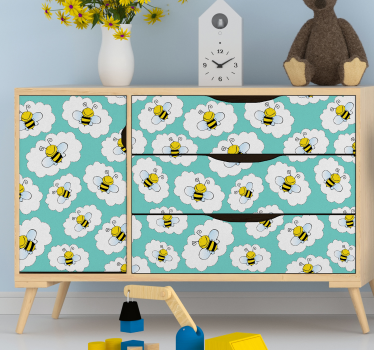Adhésif meuble dessins d'abeilles - TenStickers