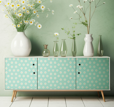 Papier adhésif meuble motif marguerites - TenStickers