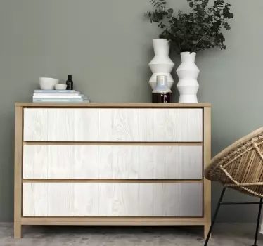 Adhésif meuble effet bois blanc - TenStickers