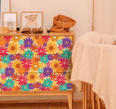 Adhésif meuble motif de fleurs en abondance - TenStickers