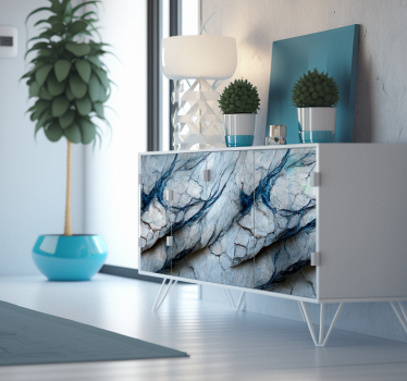 Adhésif meuble marbre bleu "Luz" - TenStickers