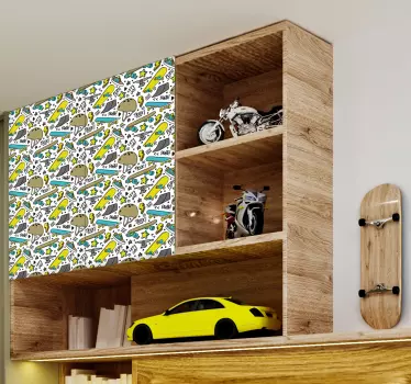 Sticker pour meuble motif urbain skate - TenStickers