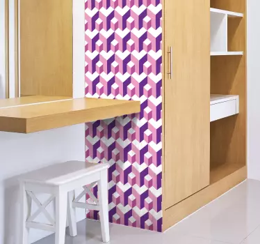 Sticker Pour Meuble Trompe l'Oeil Hexagonal - TenStickers