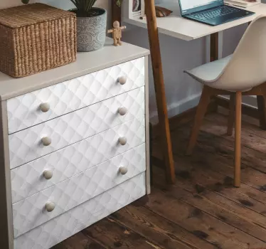 Adhésif meuble vintage modèle blanc matelassé - TenStickers