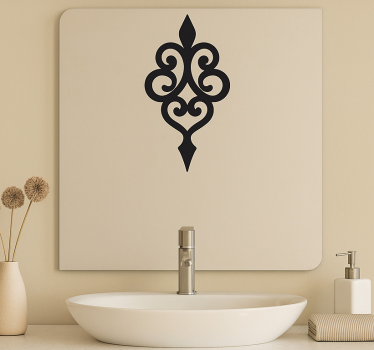 Sticker miroir bordure à motif damassé - TenStickers