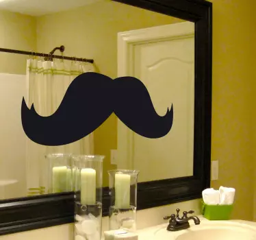 Sticker miroir salle de bain miroir moustache - TenStickers