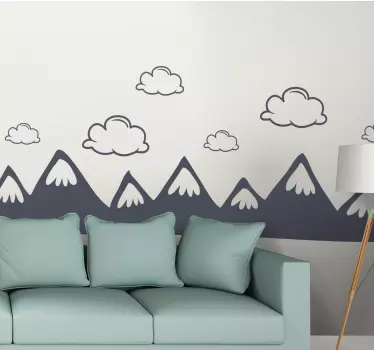 Sticker nature scène de nuages montagneux - TenStickers