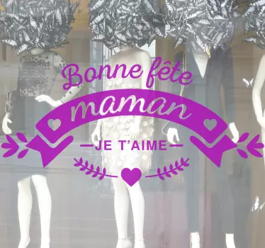 Sticker amour monochrome fête des mères je t'aime - TenStickers