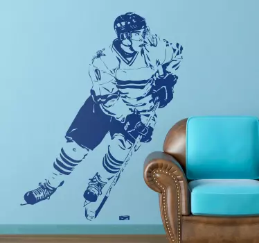 Sticker monochrome hockey sur glace - TenStickers