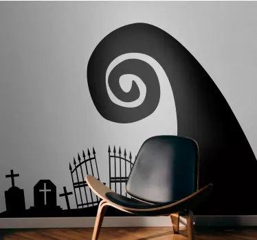 Autocollant motif Halloween spirale cimetière - TenStickers