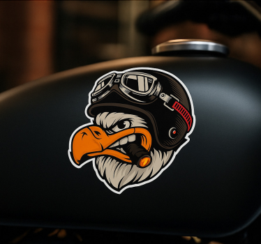 Sticker moto aigle biker mascotte - TenStickers