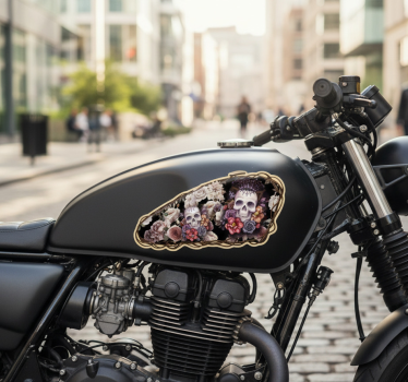 Sticker moto cavalier de la rose mortelle - TenStickers