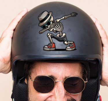 Sticker moto conception de tampon squelette - TenStickers
