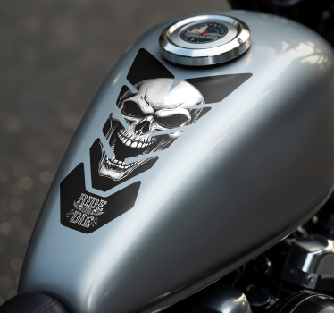 Sticker moto crâne blanc - TenStickers