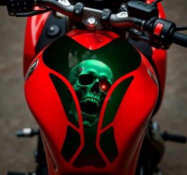 Sticker moto crâne effrayant - TenStickers