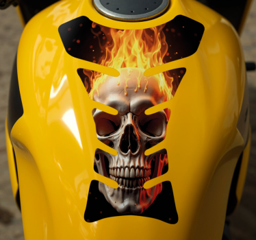 Sticker moto crâne enflammé - TenStickers