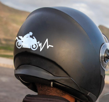 Sticker moto création de battement de cœur de moto - TenStickers