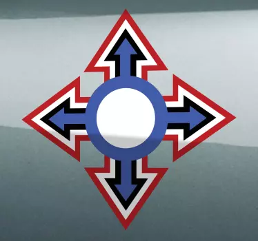 Sticker moto croix bleue et rouge - TenStickers
