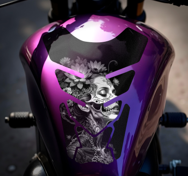 Sticker moto dame squelette peinte - TenStickers