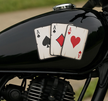 Sticker moto décalque quatre as cartes - TenStickers