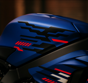 Sticker moto design futuriste noir et rouge - TenStickers