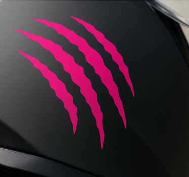 Sticker moto égratignures de griffes roses - TenStickers