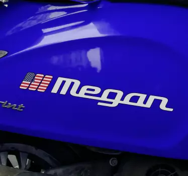 Sticker moto drapeau personnalisé américain - TenStickers