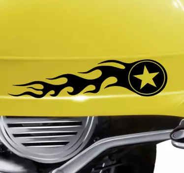 Sticker moto étoiles en feu - TenStickers