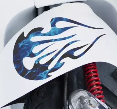 Sticker moto flamme bleue - TenStickers