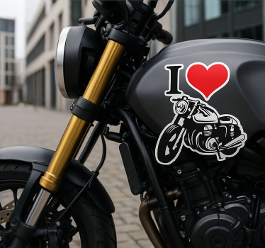 Sticker moto j'adore la moto texte - TenStickers