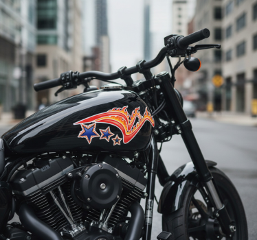 Sticker moto liberté enflammée - TenStickers