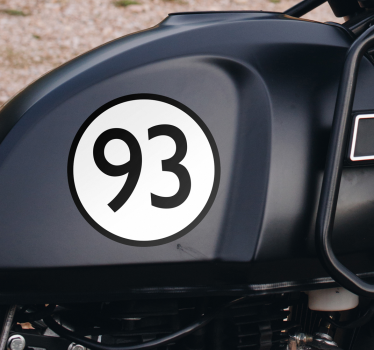 Sticker moto nombre classique arrondi - TenStickers