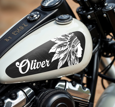 Sticker moto patron indien - TenStickers
